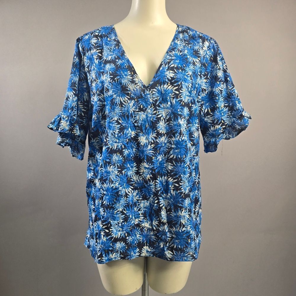 MICHAEL Michael Kors Blue Floral Blouse R15